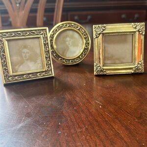 Three gold 3 x 3 frames